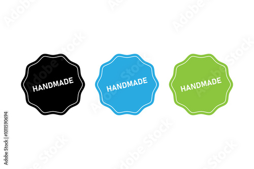 Handmade product. 100% Handmade logo, sticker, label, or food packaging stamp. Handmade product.