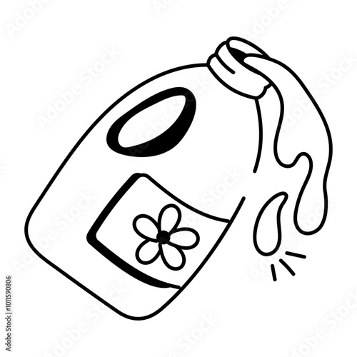 Drawing style icon of fabric detergent bottle 

