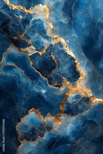 A vibrant blue marble surface,