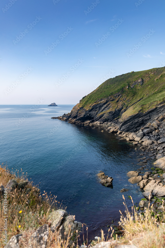 Fototapeta premium South cornwall coast cliffs and English channel