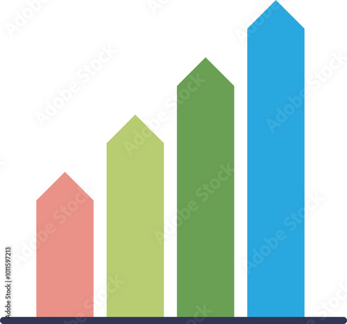 Colorful ascending bar chart symbolizing growth and progress.