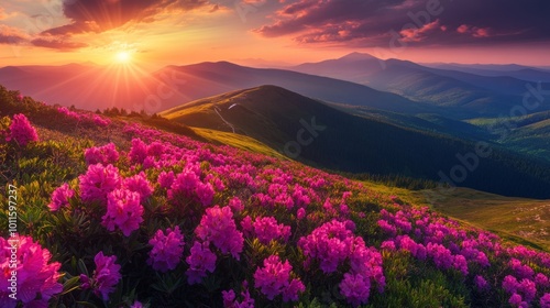 Sunset Over Mountain Meadow