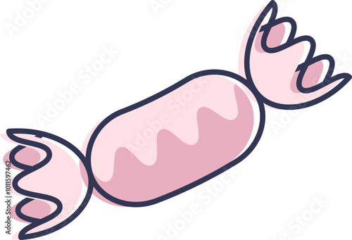 Illustration of a wrapped candy, symbolizing sweetness and treats.