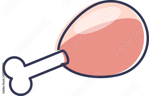 Illustration of a chicken drumstick and breast, representing poultry meat.