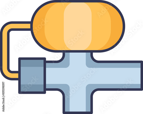 Illustration of an expansion valve with a bulb and pipe, symbolizing refrigeration control.