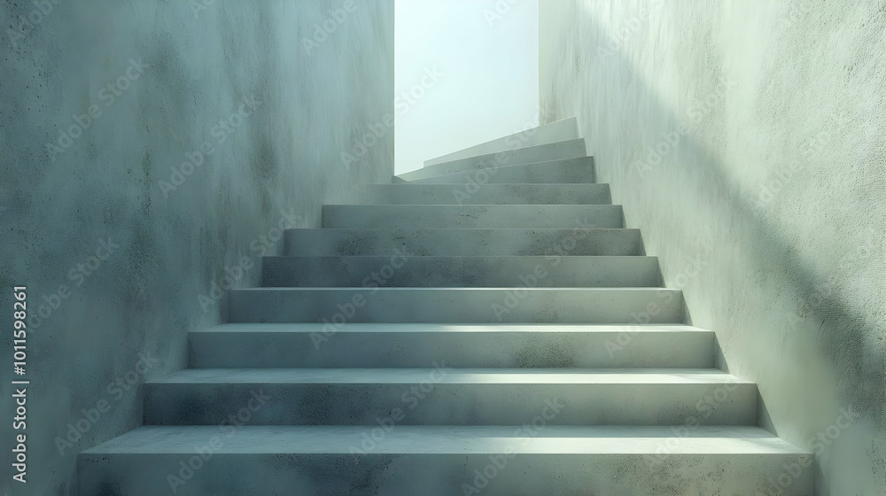 Concrete Staircase 3D Render Concrete Staircase 3D Render