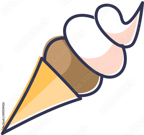 Illustration of a classic ice cream cone symbolizing sweetness and indulgence.