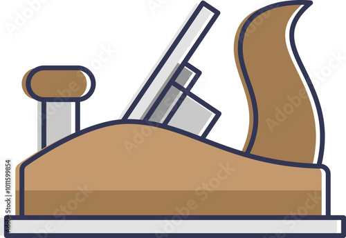 Illustration of a hand planer, symbolizing woodworking and craftsmanship.