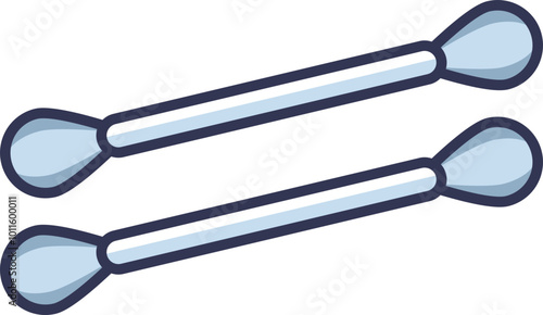 Illustration of two reusable ear swabs symbolizing eco-friendly personal care.