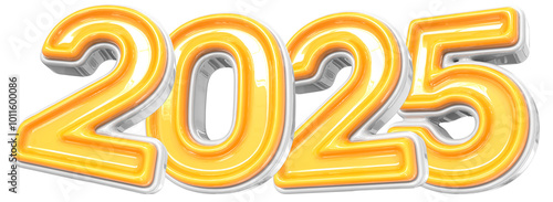 Number For Happy New Year 3D