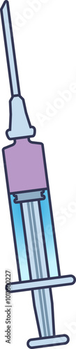 Illustration of a syringe with a needle, symbolizing medical injections.