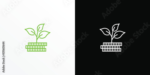 Dollar sprout, Funding logo, Growing money symbol vector illustration