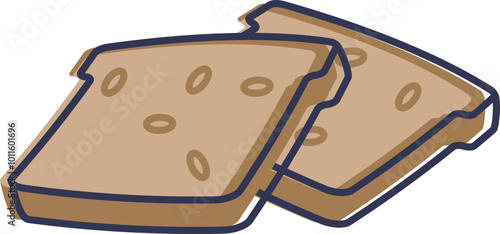 Two slices of whole wheat bread with visible grains, symbolizing health and nutrition.