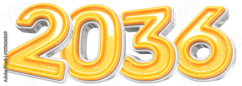 Number For Happy New Year 3D