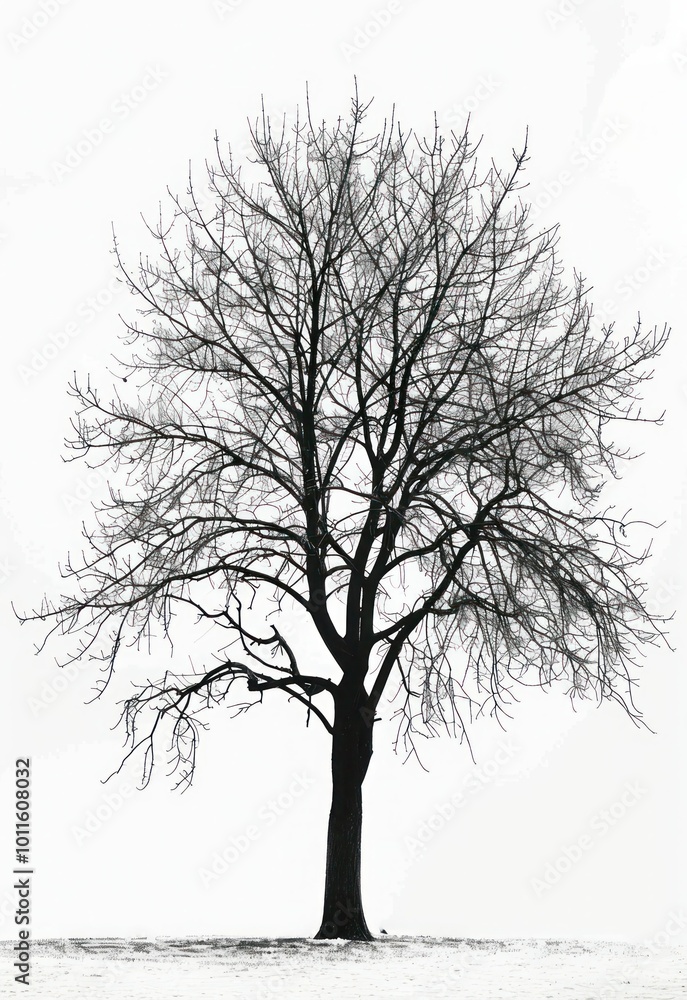 Obraz premium Tree silhouette isolated on white background