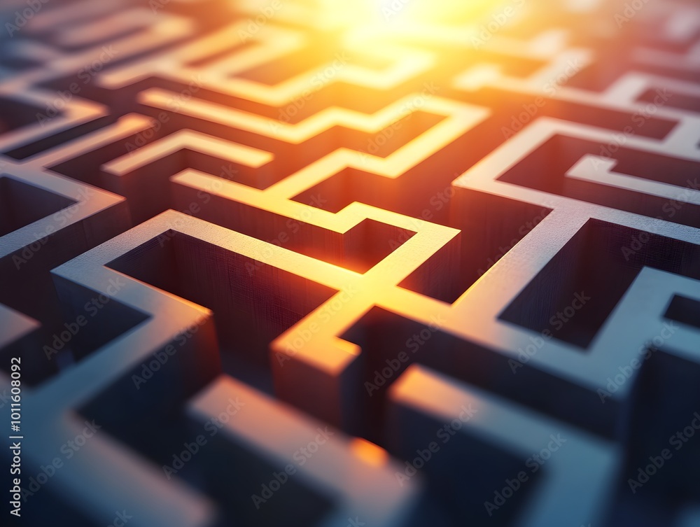 Intricate Maze Design with Abstract Light Effects Intricate Maze Design with Abstract Light Effects