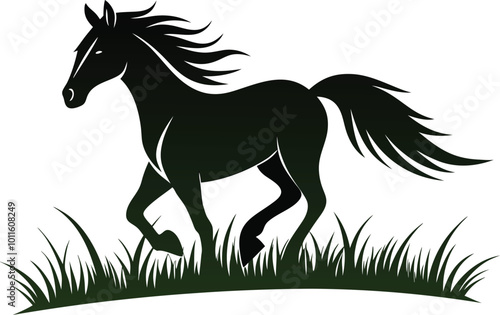 Hand drown horse running vector. Hand drown horse vector.