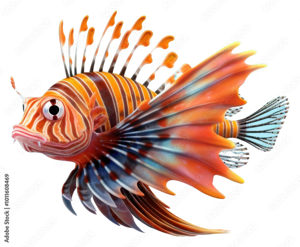 Fototapeta premium PNG Fish lionfish animal pomacentridae.