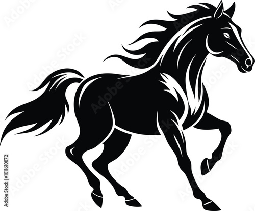 Hand drown horse running vector. Hand drown horse vector.