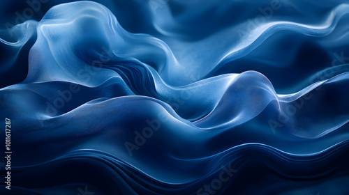 Abstract Blue Wavy 3D Background