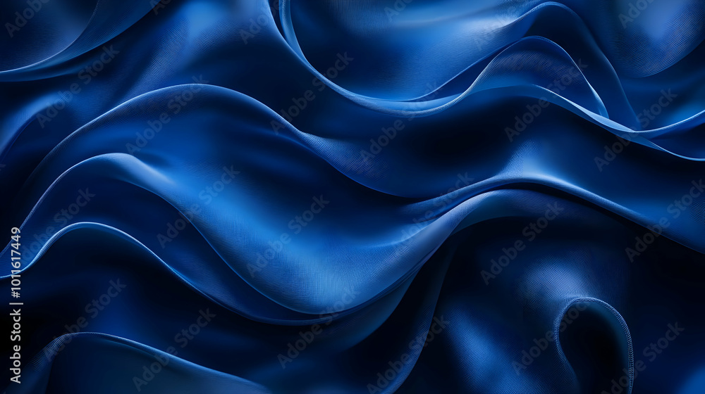 Obraz premium Abstract Blue Wavy Background 3D Illustration