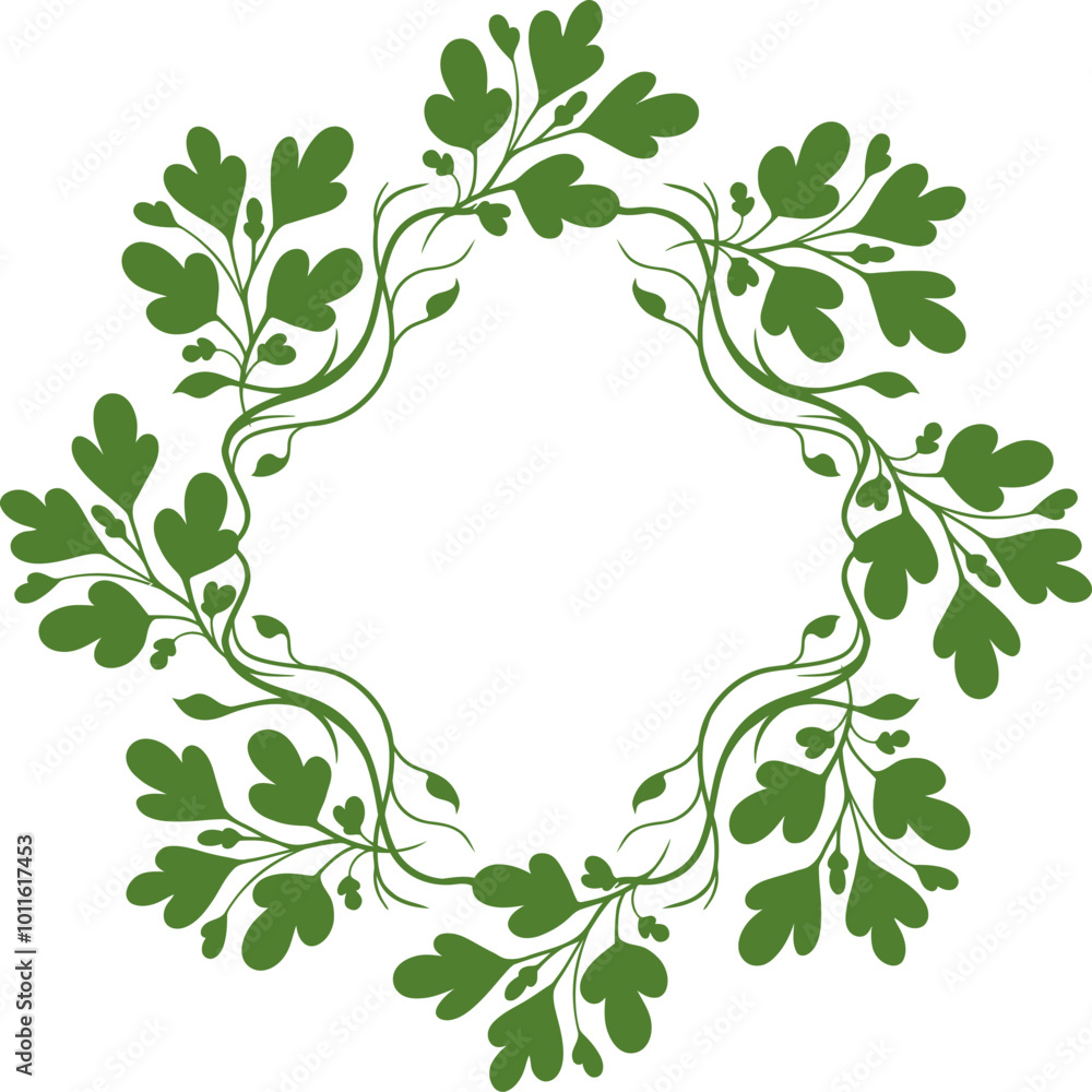 Flat Design Leaves with branches vector Flat Design Leaves with branches vector