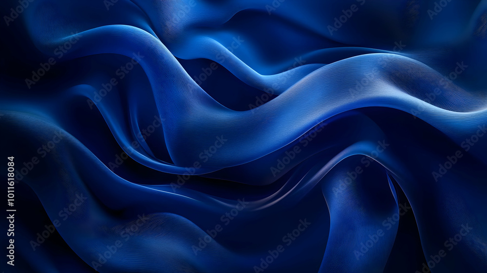Obraz premium Abstract Blue Fabric Waves Background
