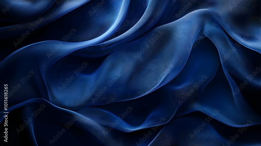 Obraz premium Abstract Blue Fabric Waves Background