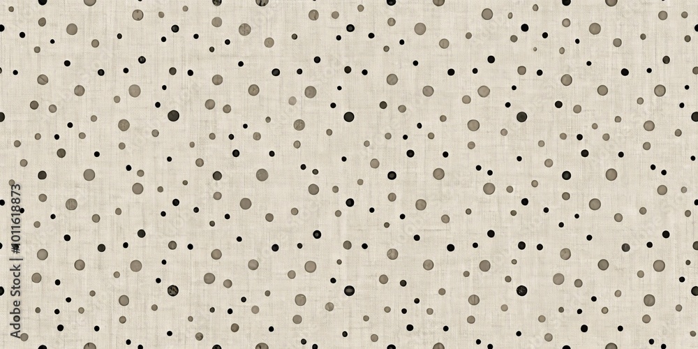 Abstract Beige and Black Polka Dot Pattern on Canvas, Polka dot , textile, texture Abstract Beige and Black Polka Dot Pattern on Canvas, Polka dot , textile, texture