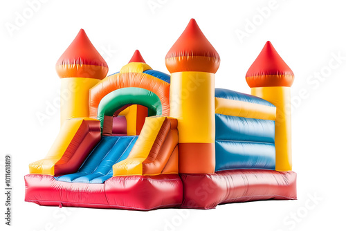 Inflatable bouncy castle with vibrant colors