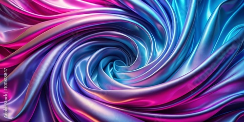 Abstract 3D Render of Swirling Pink and Blue Fabric, 3D art, digital art, abstract background