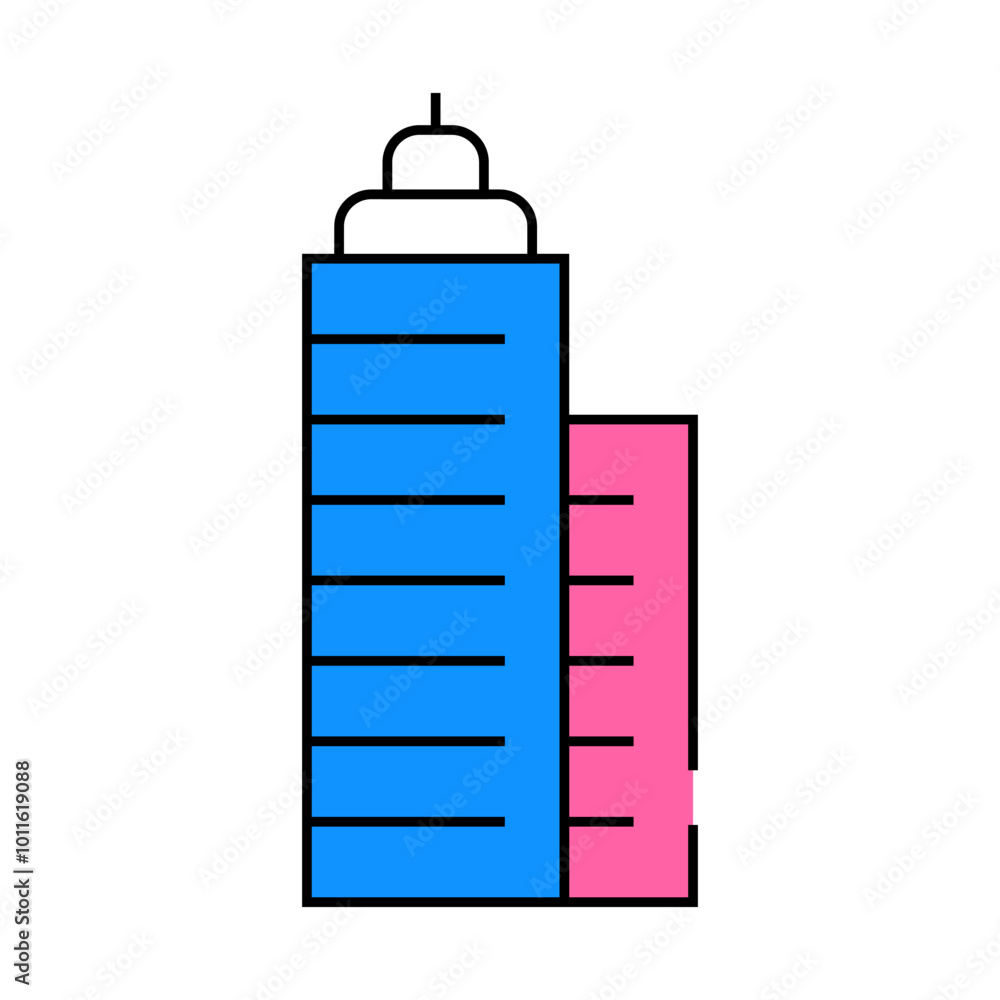 skyscraper building line icon vector. skyscraper building sign. isolated symbol illustration skyscraper building line icon vector. skyscraper building sign. isolated symbol illustration