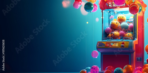 Exciting Black Friday Shopping Illustrations Featuring Colorful Capsule Toys and Festive Graphics photo