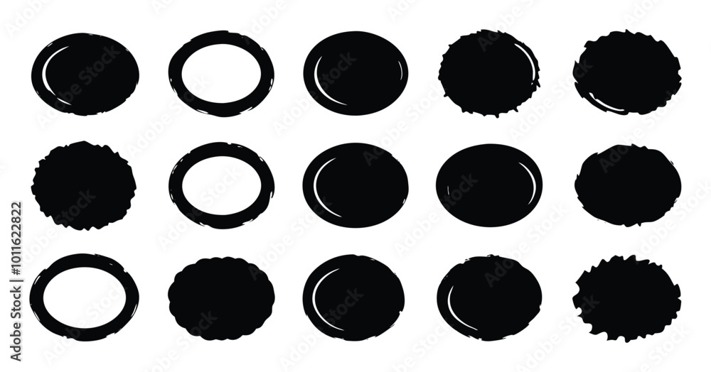 Hand-Drawn Circular Brush Stroke Frames – Grunge and Ink Textures Set on white background Hand-Drawn Circular Brush Stroke Frames – Grunge and Ink Textures Set on white background