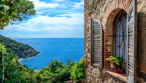 Mediterranean Coast View from a Window