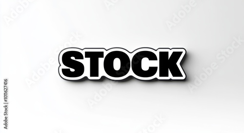 Stock Word in Bold Letters on White Background photo