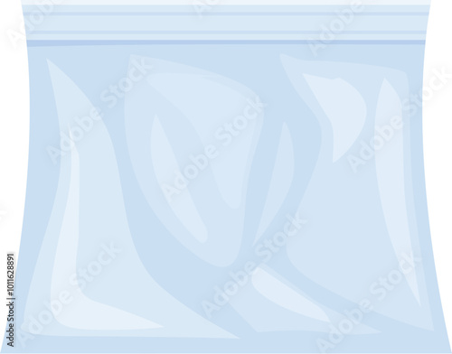 Blue plastic zipper bag with lock is lying on white background