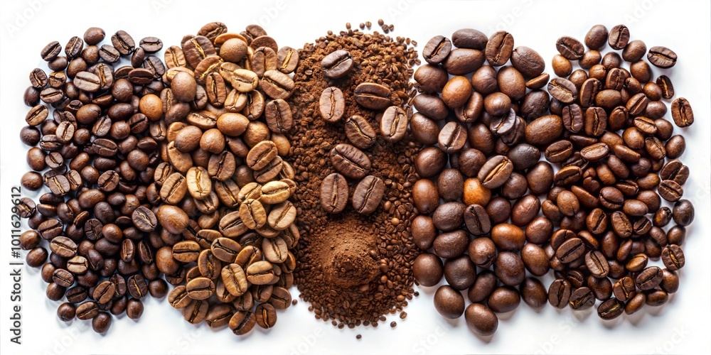 coffee beans isolated on a white background coffee beans isolated on a white background