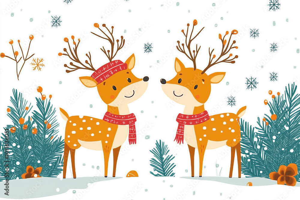christmas background with deer christmas background with deer