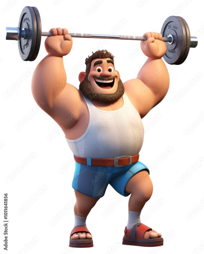 PNG Weightlifting cartoon sports white background. PNG Weightlifting cartoon sports white background.