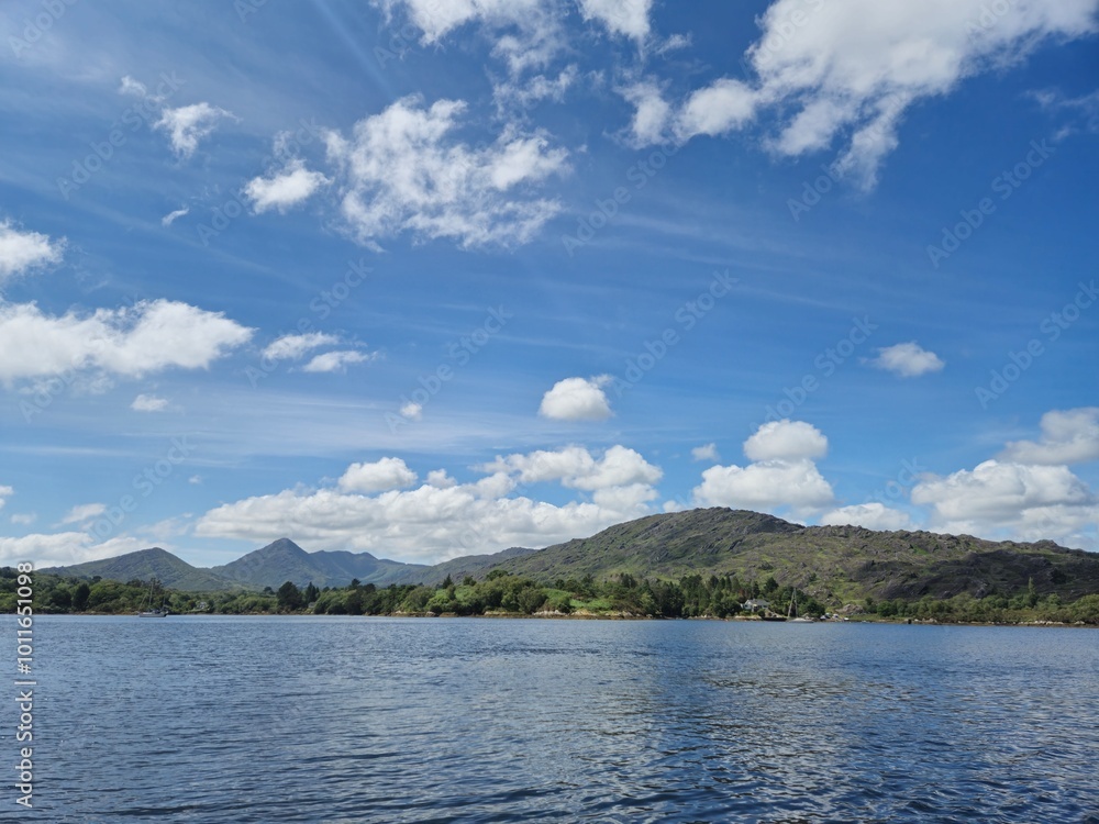 Serene Waterscape: Cloud Reflections On A Tranquil River Serene Waterscape: Cloud Reflections On A Tranquil River