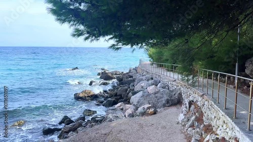beautiful landscape of italy. road near the sea. vacation