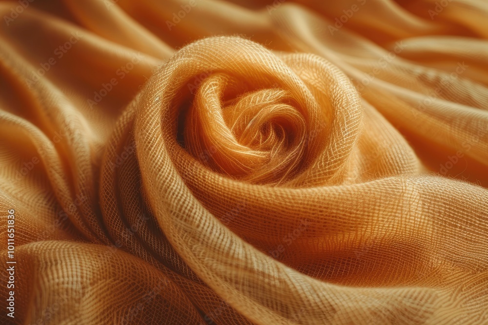 A Close-Up of a Soft, Wrinkled Golden Fabric A Close-Up of a Soft, Wrinkled Golden Fabric