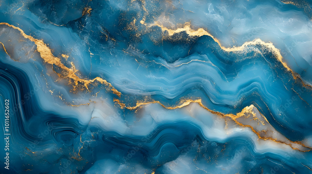Abstract Blue and Gold Marble Background Abstract Blue and Gold Marble Background