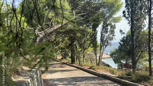 beautiful landscape of italy. road near the sea