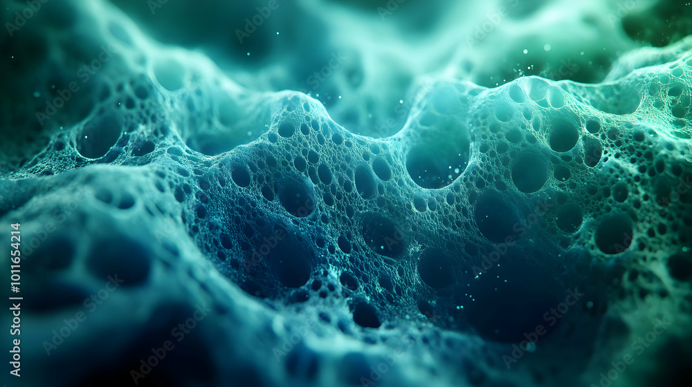Abstract 3D Background - Deep Blue Texture with Bubbles and Lights Abstract 3D Background - Deep Blue Texture with Bubbles and Lights