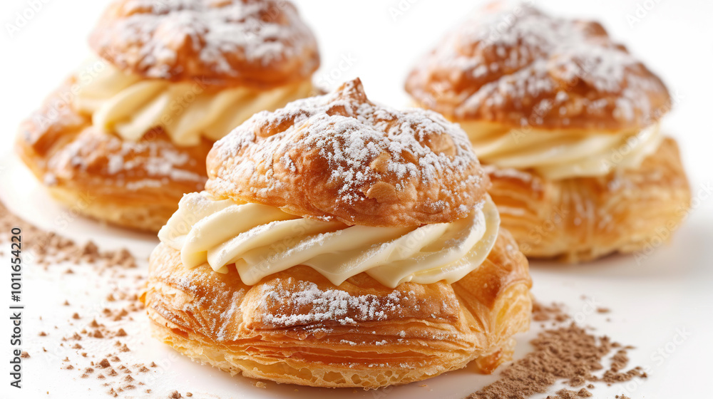 Choux pastry isolated on pure white background Choux pastry isolated on pure white background
