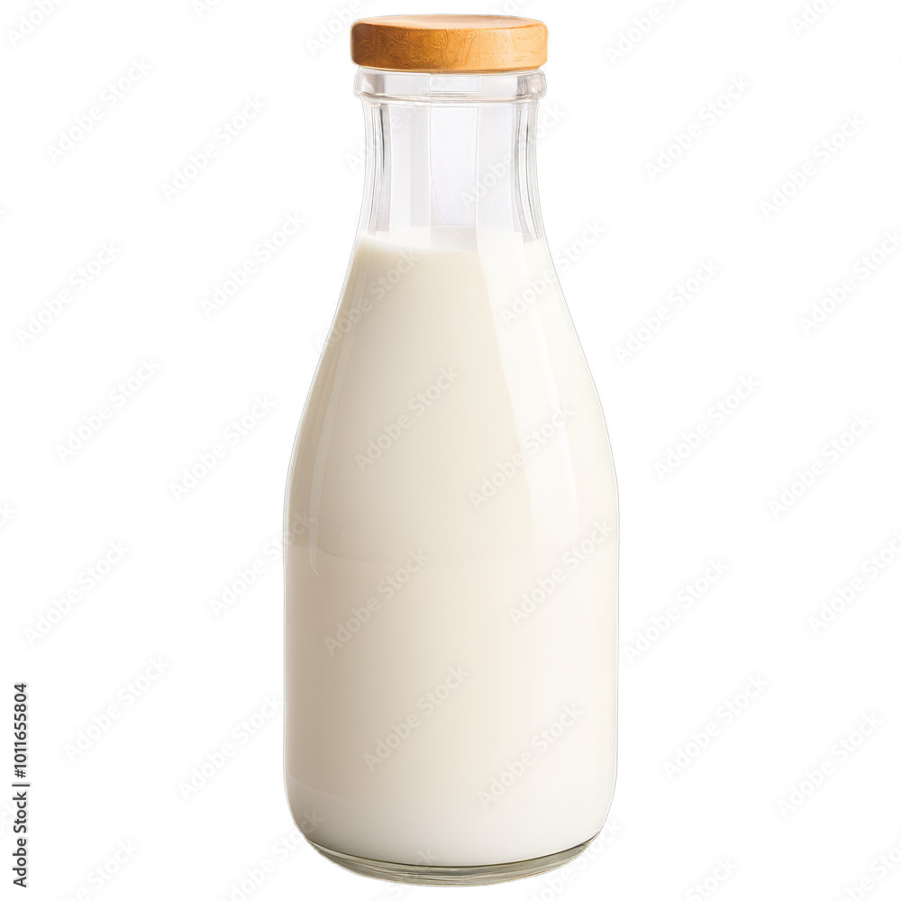 Bottle of milk isolated on transparent background, clean cutout Bottle of milk isolated on transparent background, clean cutout