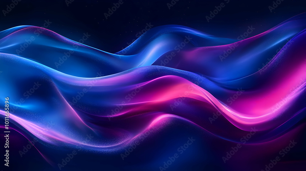 Naklejka premium Abstract Blue and Purple Waves Background