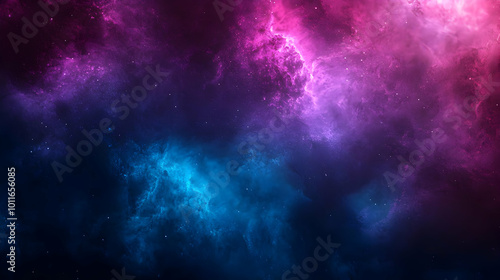 Abstract Background With Blue And Pink Nebula